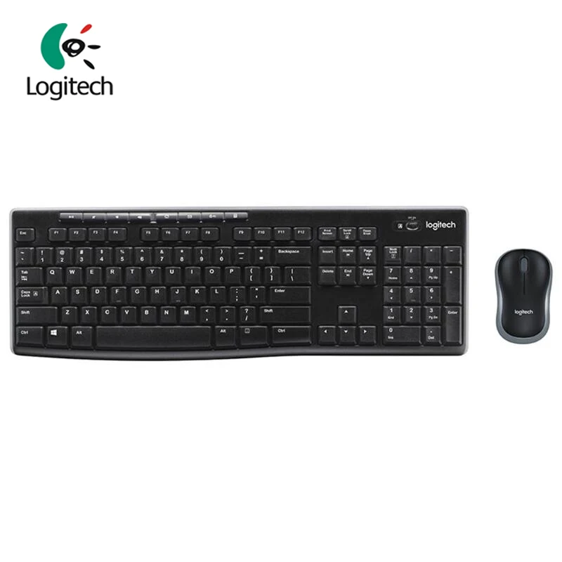 Дешево Комбинированная клавиатура для мыши logitech MK270, 2,4G, беспроводная оптическая мышь с восьми ярлыками, долговечная для настольного ПК