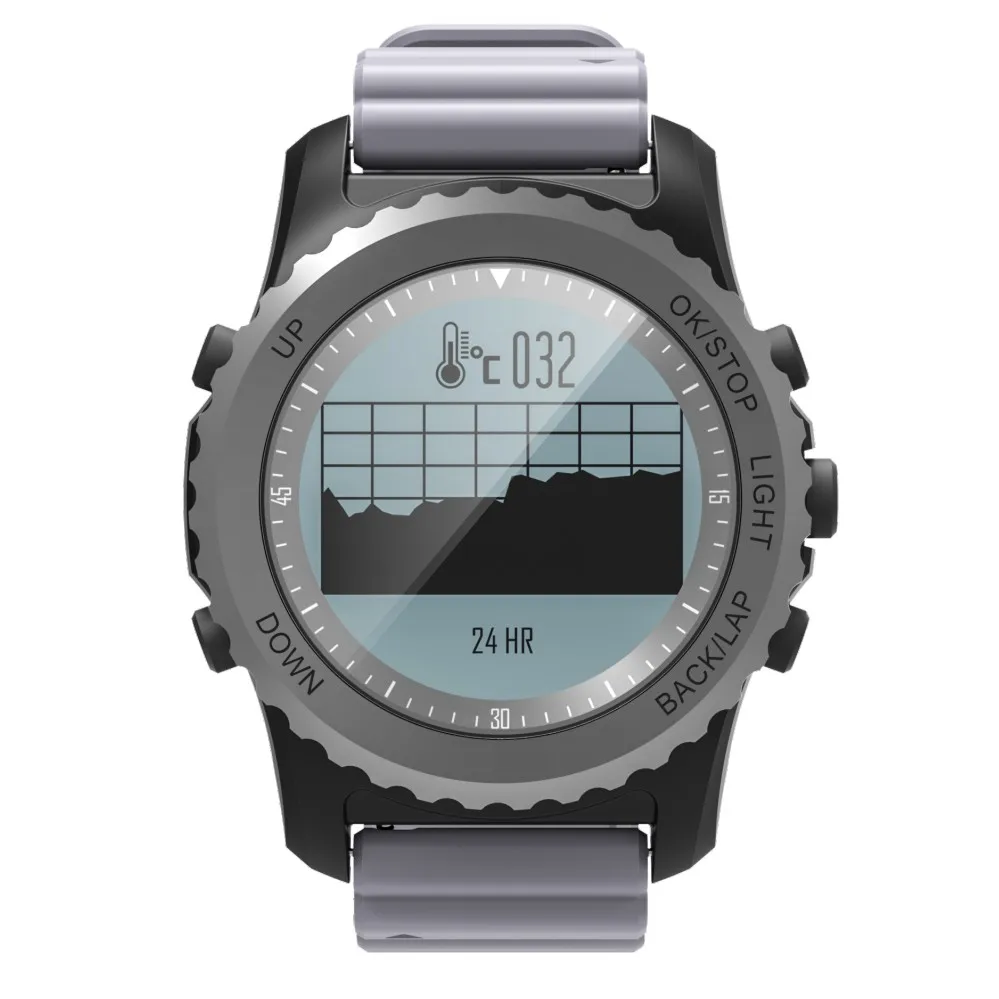 S968 спортивные Смарт-часы для дайвинга, водонепроницаемые, для сна, пульсометр, барометр, термометр, альтиметр, шагомер, gps, умные часы для мужчин - Цвет: brown