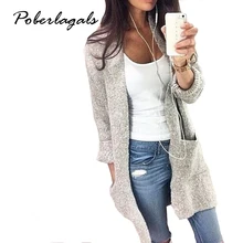 2016 Autumn Winter Fashion Women Long Sleeve loose knitting cardigan cardigan sweater Womens Knitted Female Cardigan pull femme