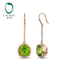 Антикварные заклепки(14 K желтое золото и 3.02ct 7,5 мм круглый Форма для годовщины помолвки серьги