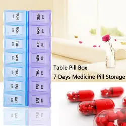 Дней Pill Случай медицина ящик для хранения Pill Box с зажимом медицинские крышки контейнер для хранения лекарств случае разветвители контейнер