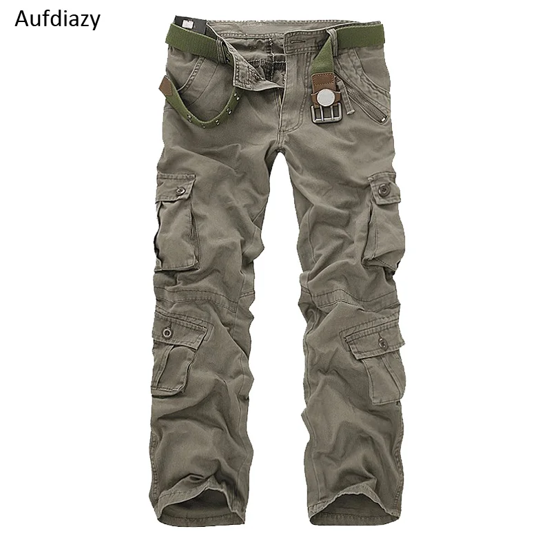 

Aufdiazy Men Autumn Tactical Military Multi-pockets Pants Loose Male Outdoor Sports Hiking Hunting Pants Camping Trousers JM112