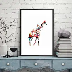 Мозаика Жираф постеры с животными и художественная печать на холсте живопись Настенная картина в детскую декоративная картина