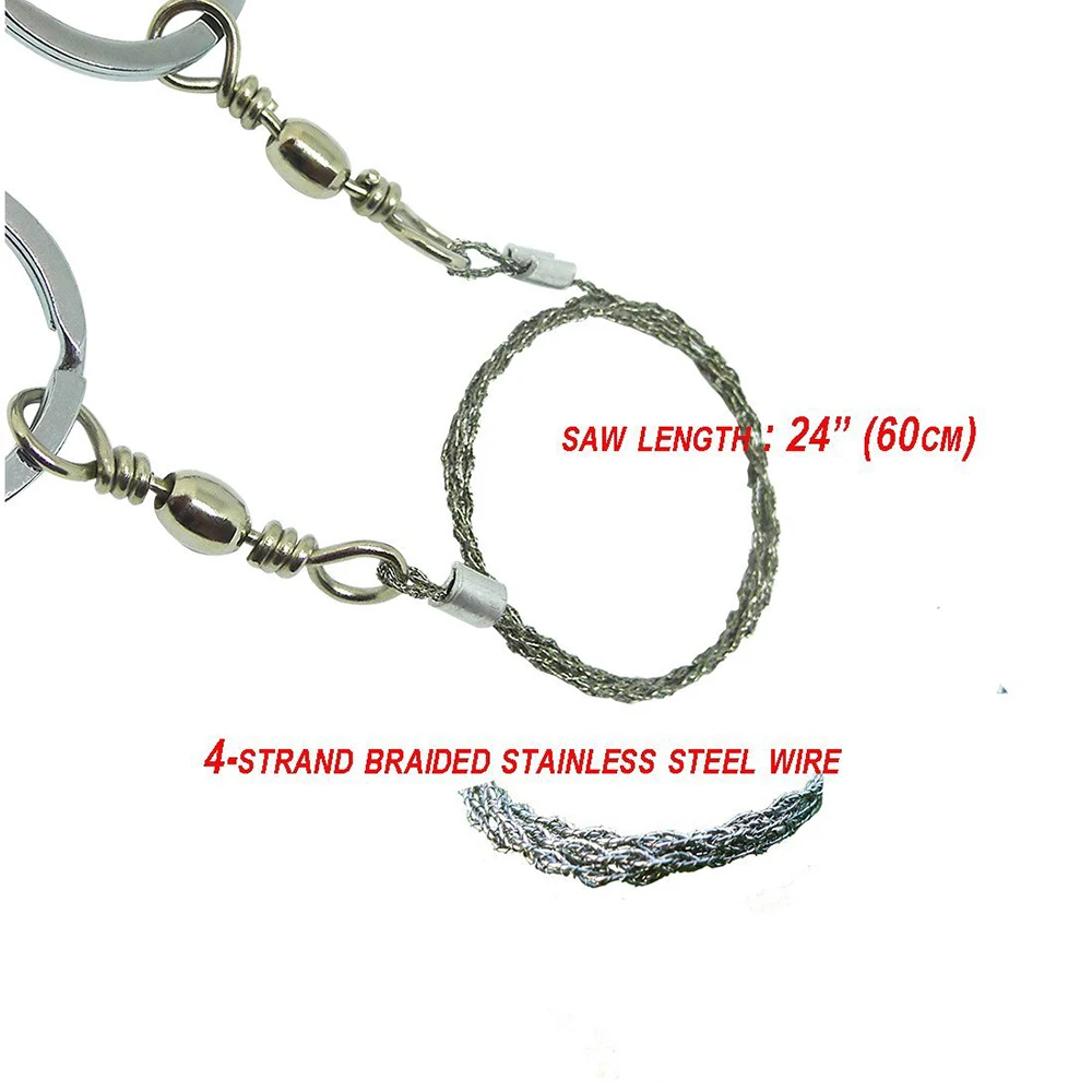1PCS Stainless Steel Wire Saw Camping Saws Practical Emergency Survival Gear Steel Wire Kits Outdoor Tools with Finger Handle