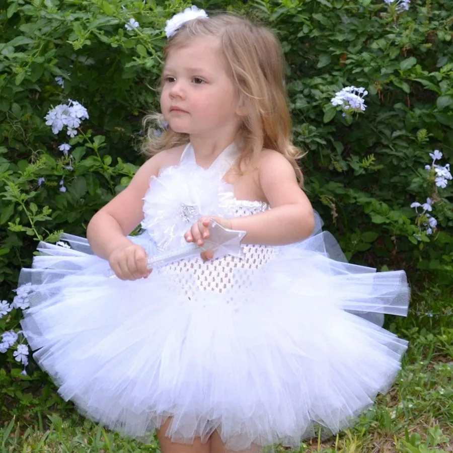 Винтажное вязаное платье-пачка с розочками для маленьких детей; аксессуары для волос; белое свадебное платье принцессы для девочек; TS087