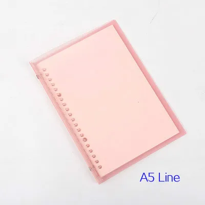 A5 B5 Творческий Тетрадь Съемная мягкая спираль тетрадь для записей PP Материал крышка Тетрадь с 60 листов для рисования для детей - Цвет: A5 Pink Line