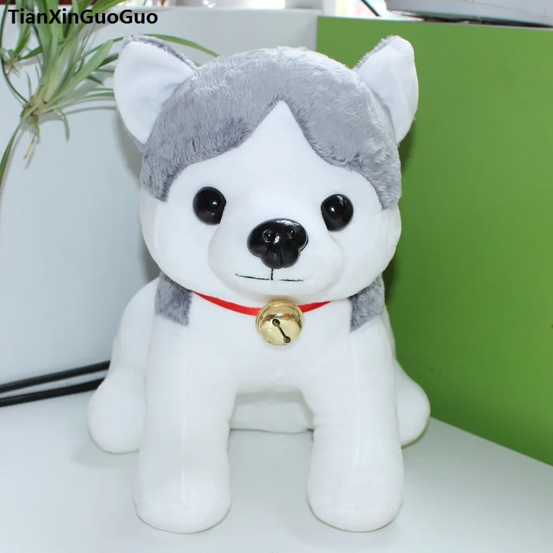 stuffed toy cartoon squatting dog font b cute b font husky plush toy large 44cm gray