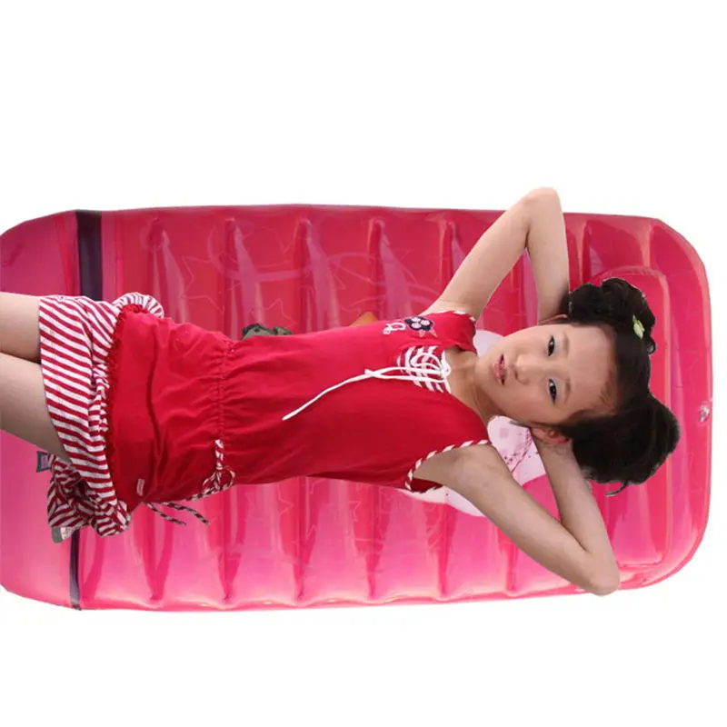  90*50*20cm Red Cartoon Girl Princess Pool Floating Row Swim Raft Children Inflatable Borad Bed With