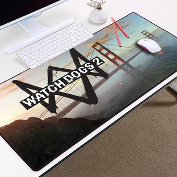 

Congsipad New Arrival Watch_Dogs 2 Logo Pattern Table Mat Gaming Padmouse Support customized Mouse Mats Overlock Pc Laptop Mats