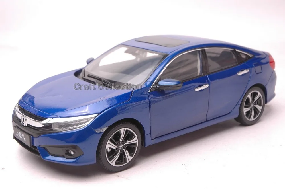 Blue 1 18 Honda Civic SI 2016 10th Generation Diecast Model Show Car Miniature Toys