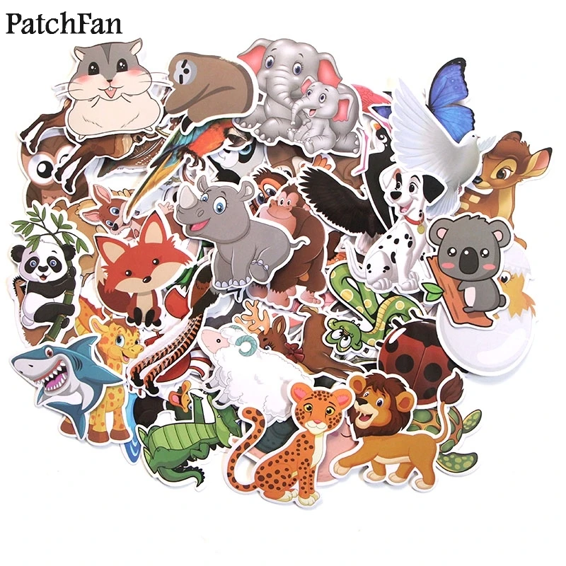 12 компл./лот Patchfan 48 шт./компл. животных зоо мир дети игрушка Стикеры для &quotсделай