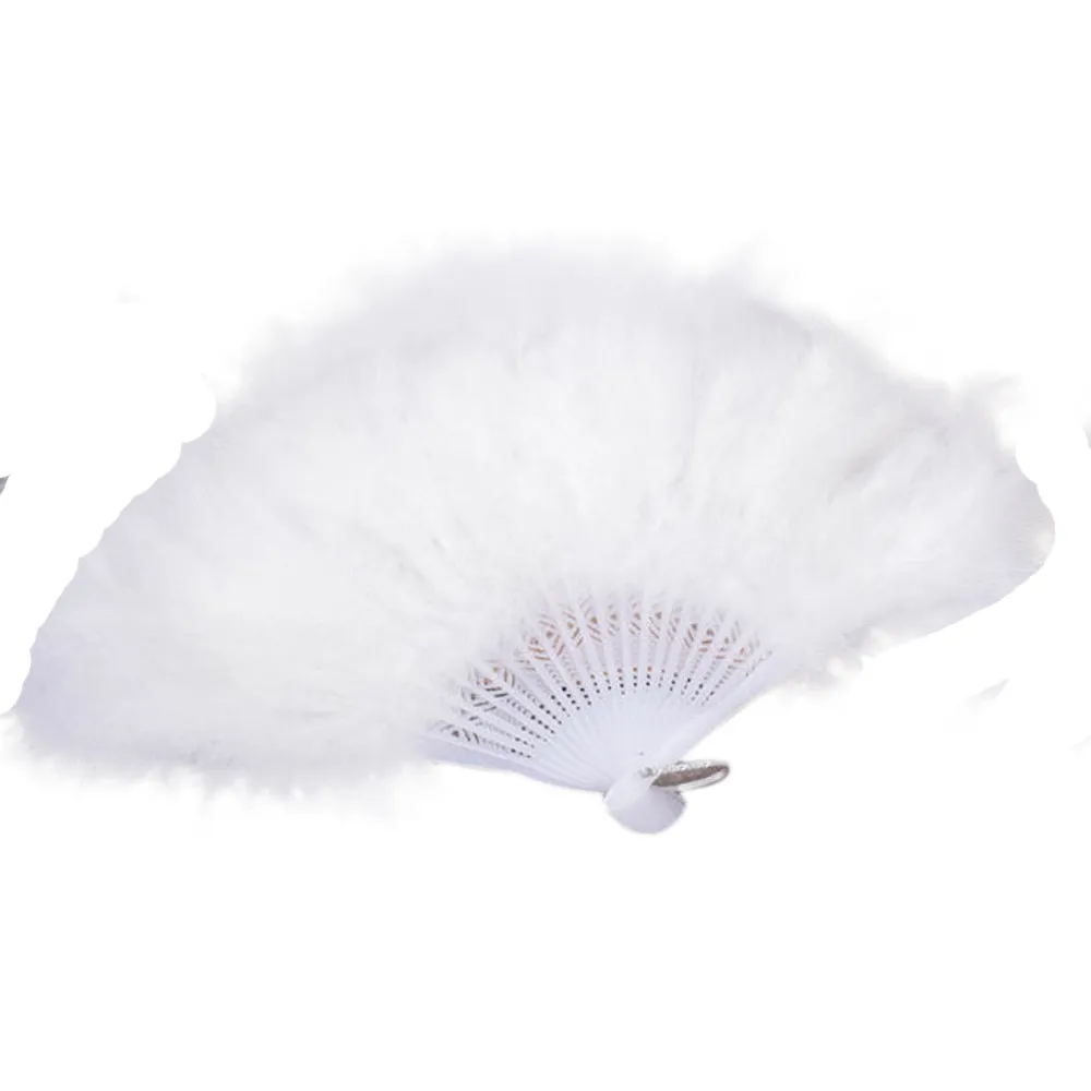 New Hand fan Wedding Showgirl Dance Elegant Large Feather Folding Hand Fan Decor Decal hand held folding fan ventaglio a mano