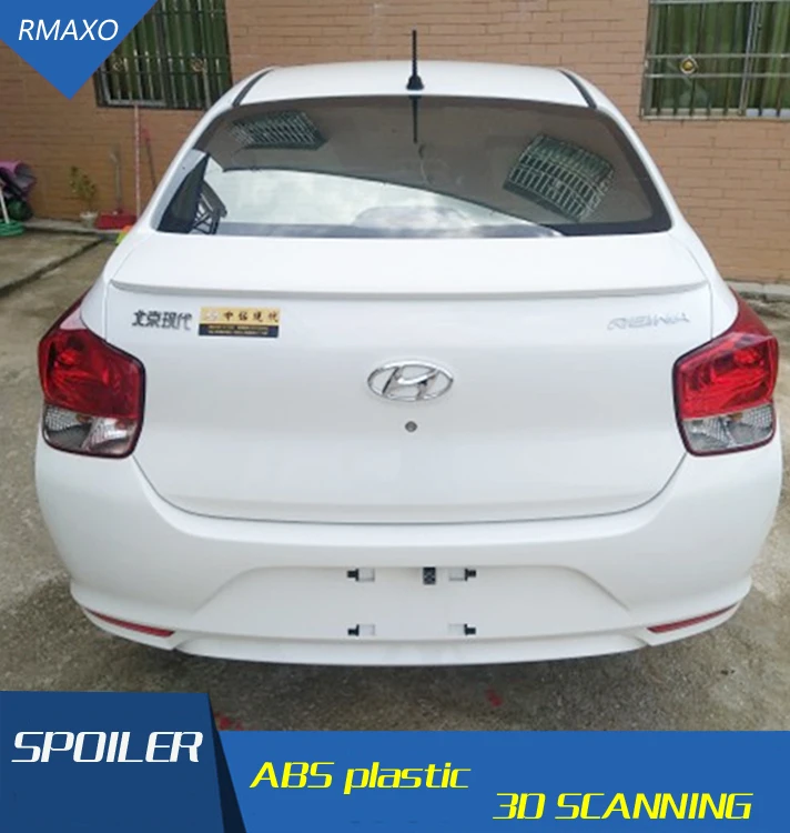 For new Verna accen Spoiler 2017 ABS Material Car Rear Wing Primer