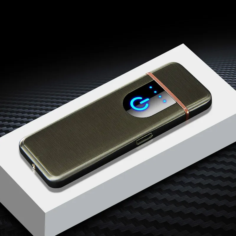 2019 тонкая зажигалка с usb зарядкой для электронных сигарет сенсорным экраном