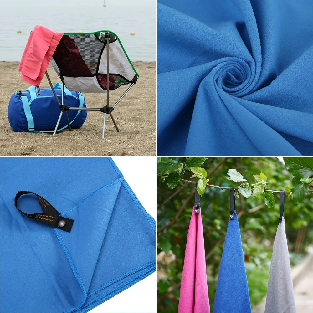 2PCS Larger Size Microfiber travel Sport towel Set soft quick dry Beach towels With Bag for Gym Swimming yoga travel Supplies