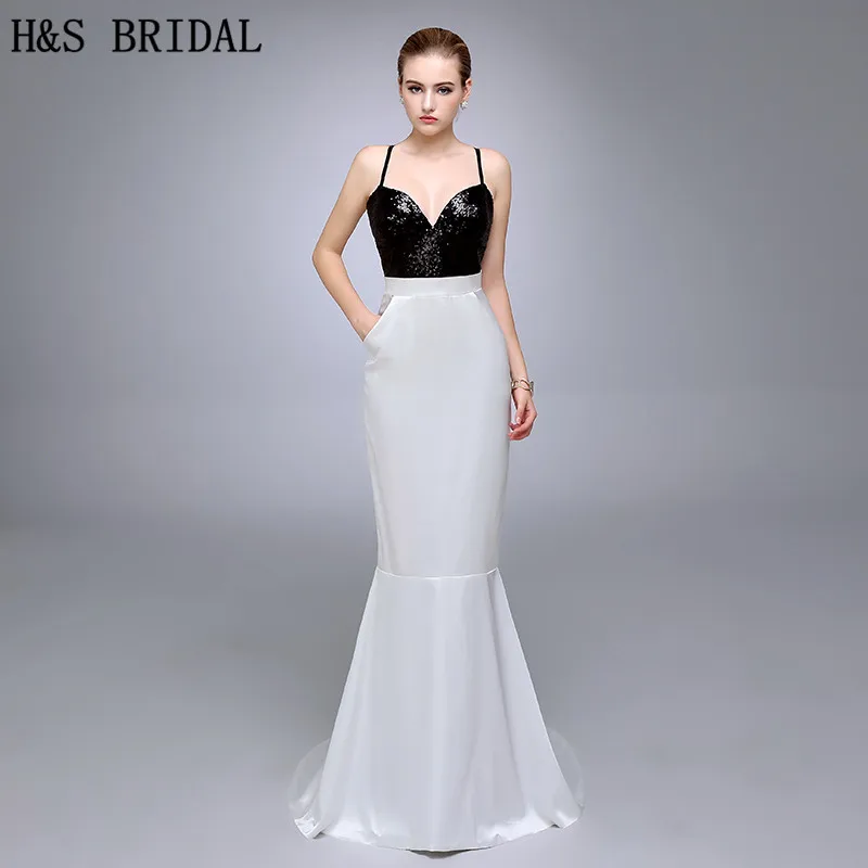 Simple White and Black Plus Size Prom Dress:1st-dress.com