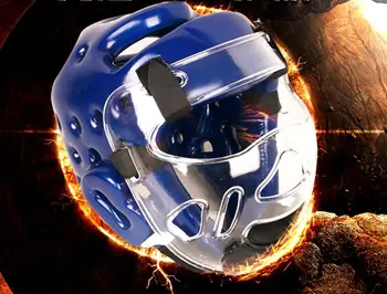 

Top quality!Taekwondo Headgear Karate Martial Arts Sparring Helmet Adult Head Guard DIY Blue Red S M L,Free shipping