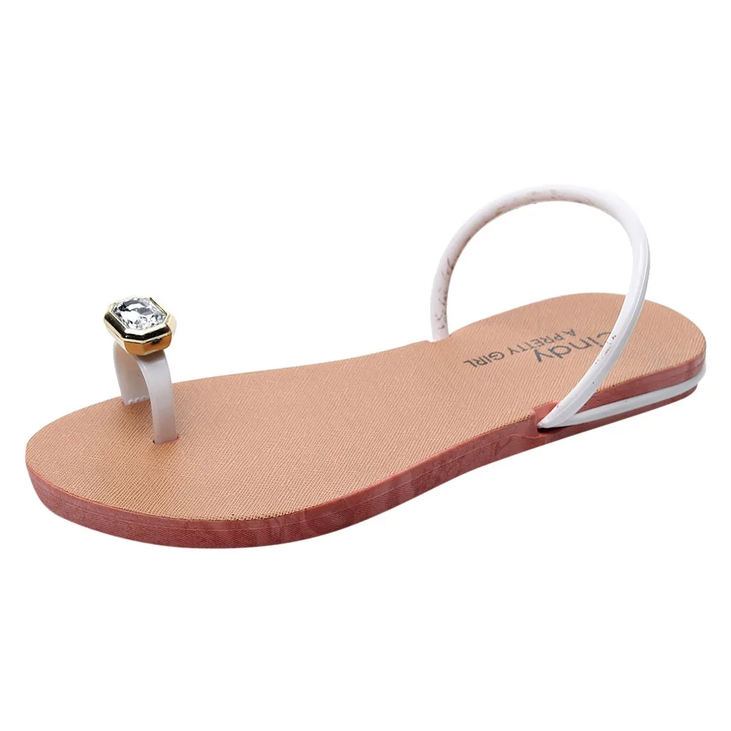 

Bohemia Summer Women Ladies Crystal Flat Sandals Beach Slippers Casual Shoes Rhinestone Woman Flip Flops Vintage Women Shoes