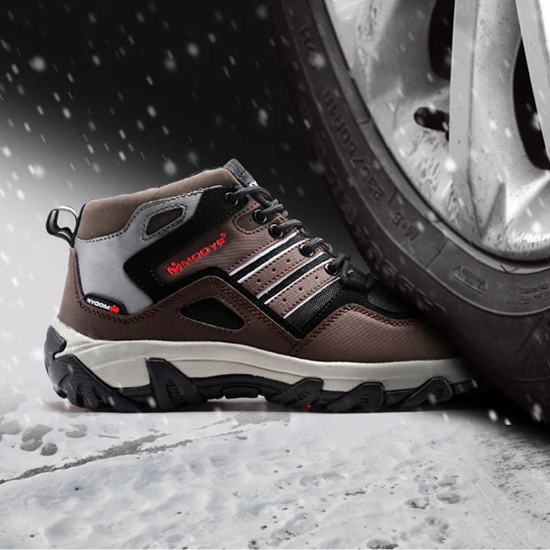 Modyf men winter warm steel toe cap work safety shoes casual reflective breathable outdoor boots puncture