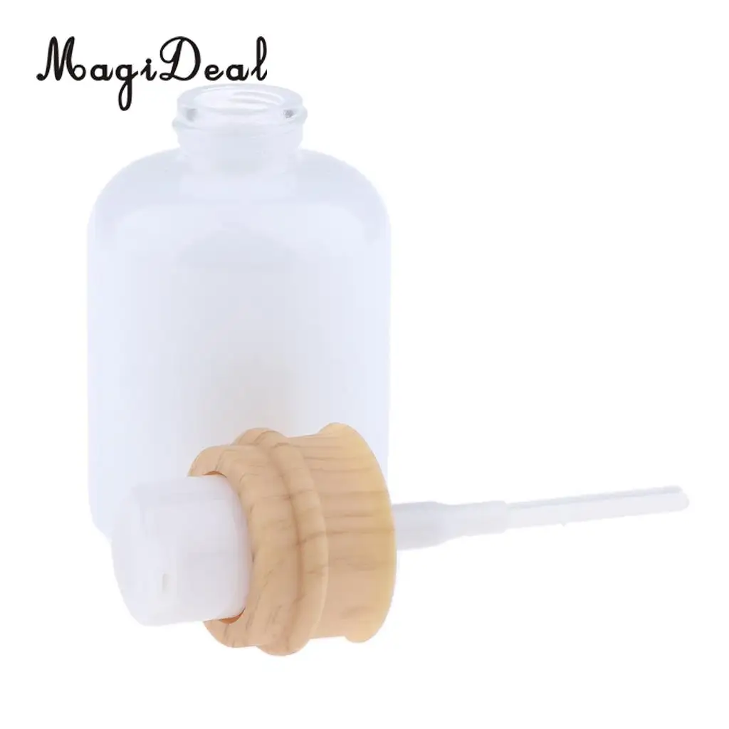 Kesoto 3pcs Empty Glass Makeup Refillable Container Face Cream Pump Bottle for Travel 50ml 120ml 150ml