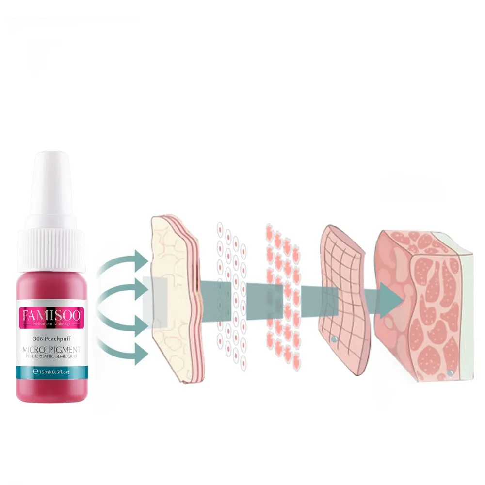 15 ml/bottle розовый насадка для татуировочной машины чернил постоянный макияж с