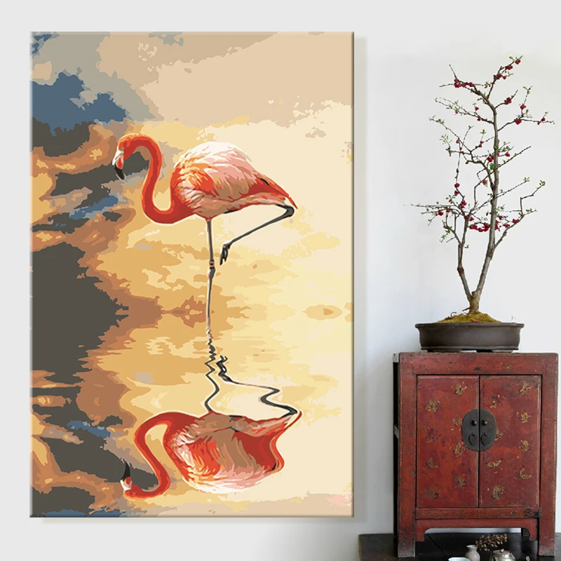 

paint by number art painting by numbers Flamingo Mediterranean Sea Animal Artwork beautiful Personalized Customization grace
