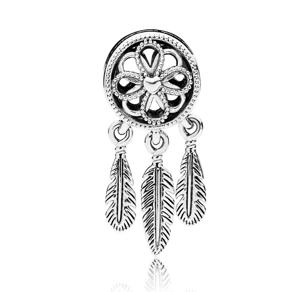 

925 Sterling Silver Pendant Bead Charm Fit Pandora Bracelet Bangle Spiritual Dream Catcher Dangle Charm Diy Jewelry