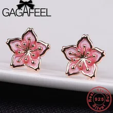 GAGAFEEL, серебряные женские серьги, 925 пробы, Серебряный цветок, серьги-гвоздики для женщин, для девушек, лучший подарок