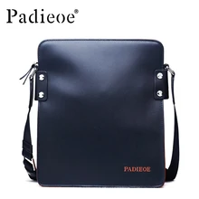Padieoe grano superior de cuero genuino de la vaca del bolso de la alta calidad de los hombres bolsos de hombro messenger bag negro color azul de lujo de negocios