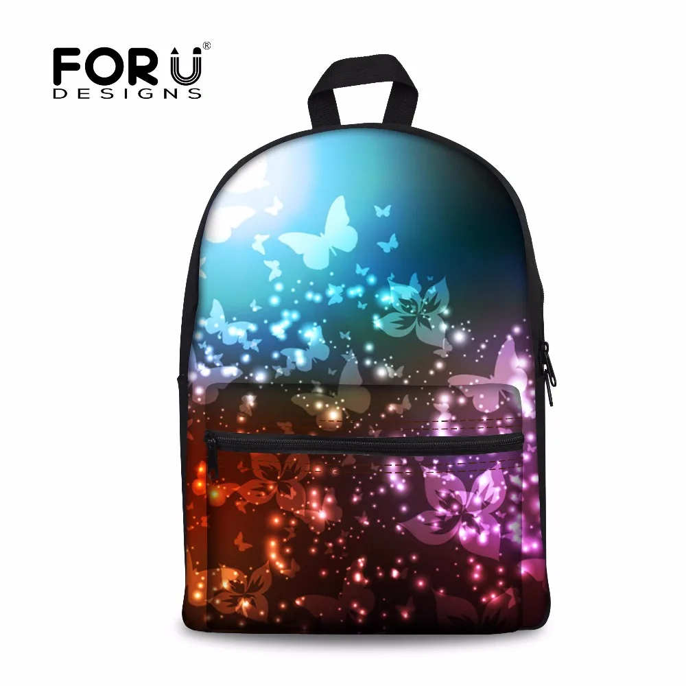 Школьный ранец FORUDESIGNS для женщин сумка на плечо с 3D рисунком бабочек и животных