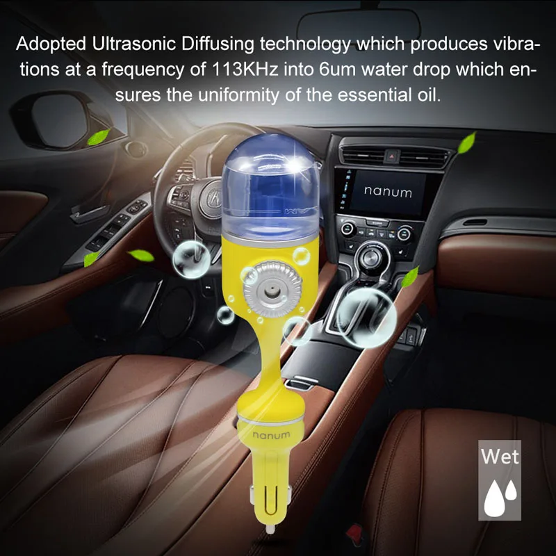 Car diffusers Car Air Humidifier Mini Aroma essential oil Diffuser Aromatherapy Portable cool mist Purifier in car