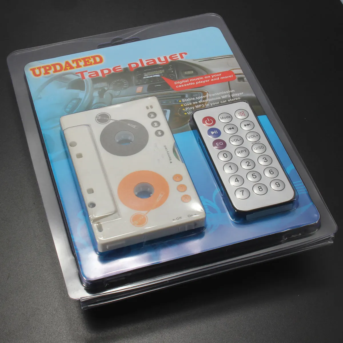 Car Cassette Adapter Retro Car Stereo Cassette Tape SD MMC Mp3 Player Adapter Kit with Remote Control