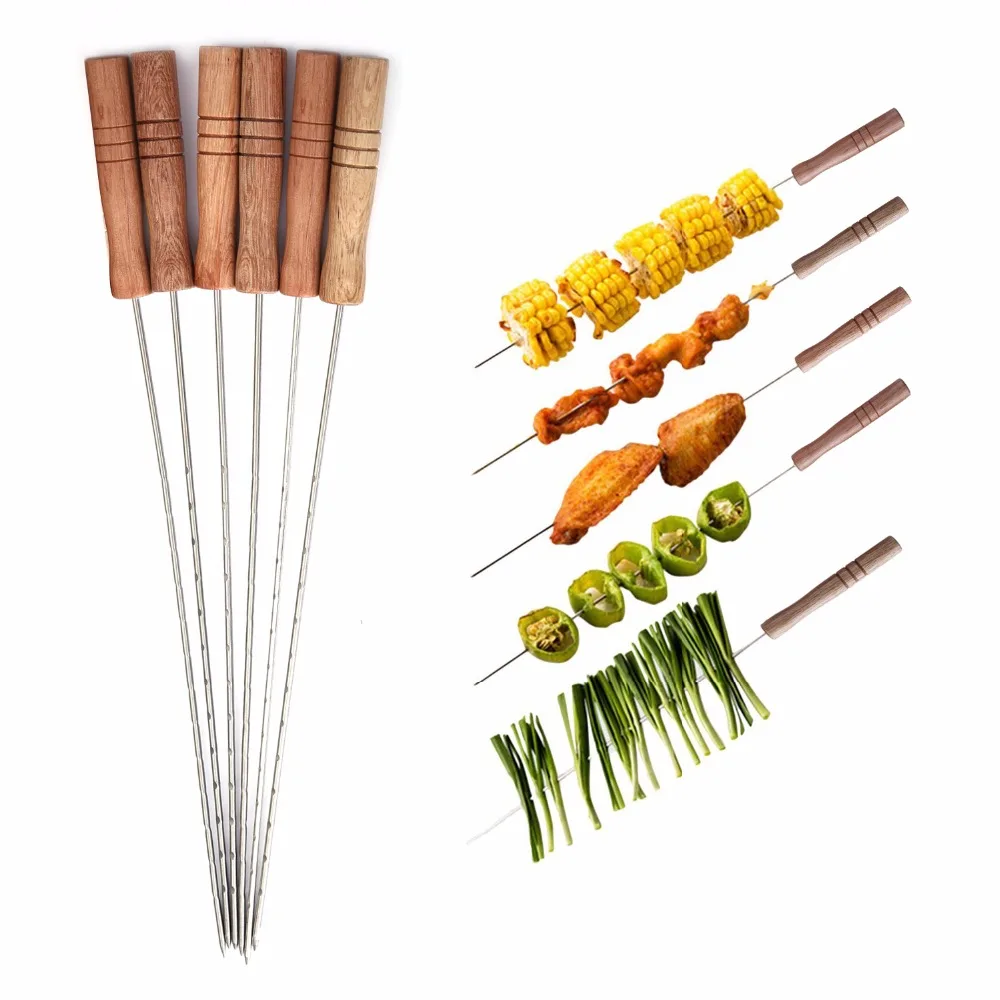 Wood bbq skewers with bag  (2)