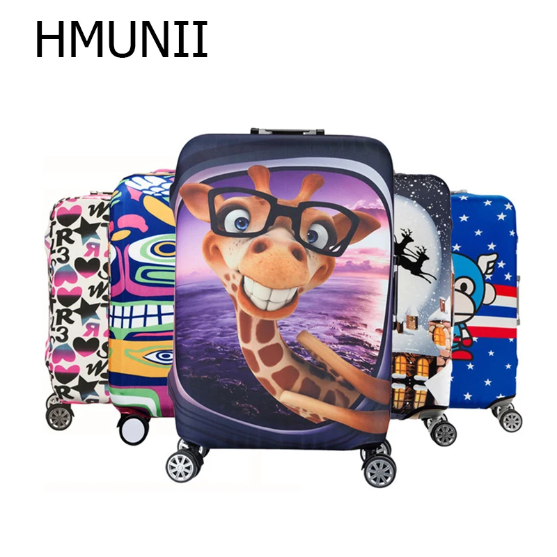 HMUNII Elastic Luggage Protective Cover For 19-32 inch Trolley Suitcase Protect Dust Bag Case Child Cartoon Travel Accessories 