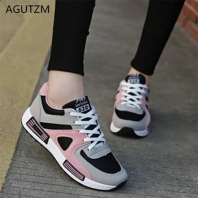 

AGUTZM Spring New Designer Pink Platform Sneakers Women Vulcanize Shoes Tenis Feminino Lace-up Casual Female Shoes Woman Y07
