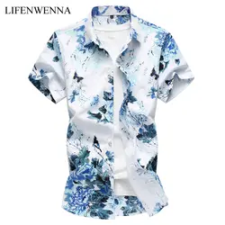 2019 летние Для мужчин рубашка Мода китайский Стиль принтом Футболка с коротким рукавом Для мужчин s одежда тенденция Для мужчин s