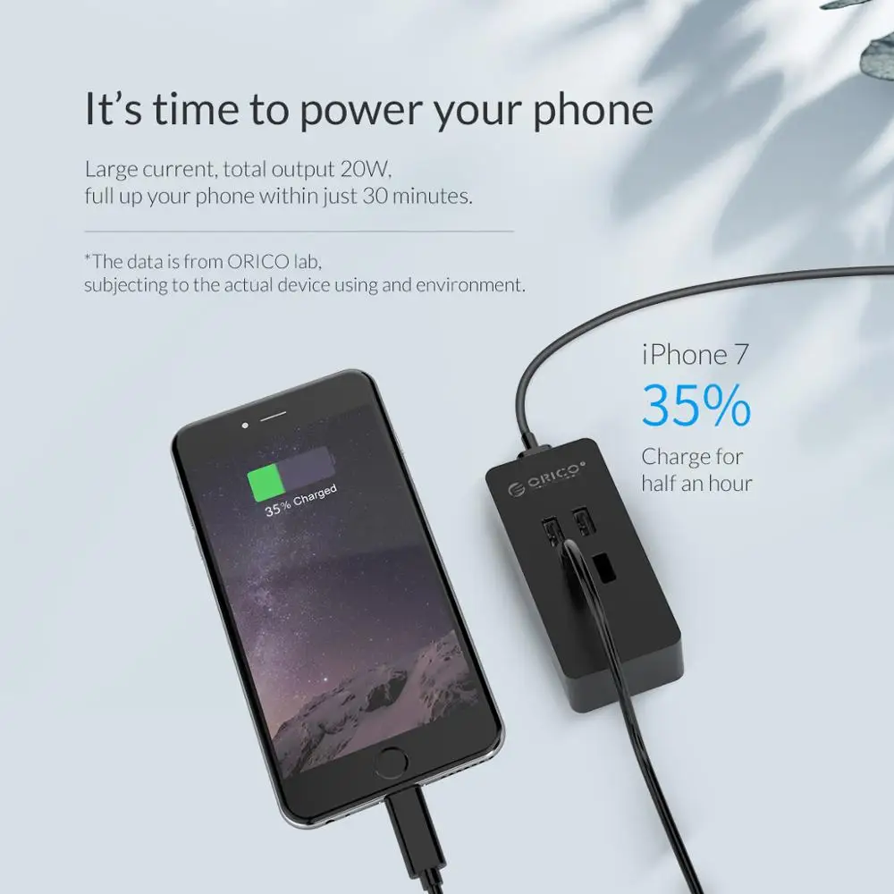  ORICO 4 Port USB Ladegerät Mini Smart Schnell Ladegerät Max Ausgang 20W Desktop Ladegerät für iPhon