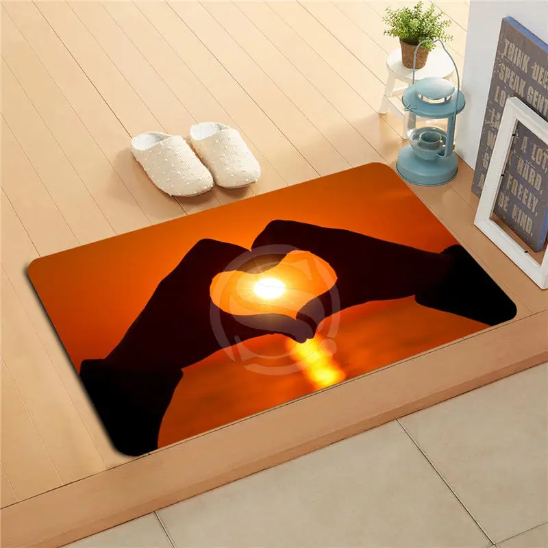 W&333 Custom Two people surf on the beach Doormat Home Decor Door mat Floor Mat Bath Mats foot