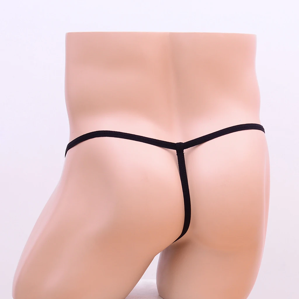 Men's Open front Shiny Stretch Pouch Sexy Hollow-out Soft & Breathable Thong Underwear -Multi Color
