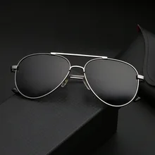 Мужские очки для вождения, очки для вождения автомобиля, поляризованные солнцезащитные очки, металлическая оправа, Круглый Классический Простой стиль