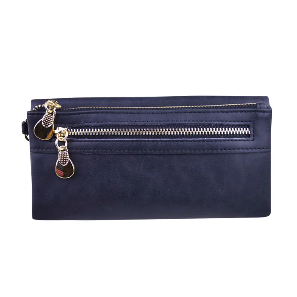 Maison fabre сумка кошелек Для женщин мульти-Функция Чехол для мобильного телефона длинный кожаный кошелек чехол, двойная молния, можно носить в руке - Цвет: Dark Blue