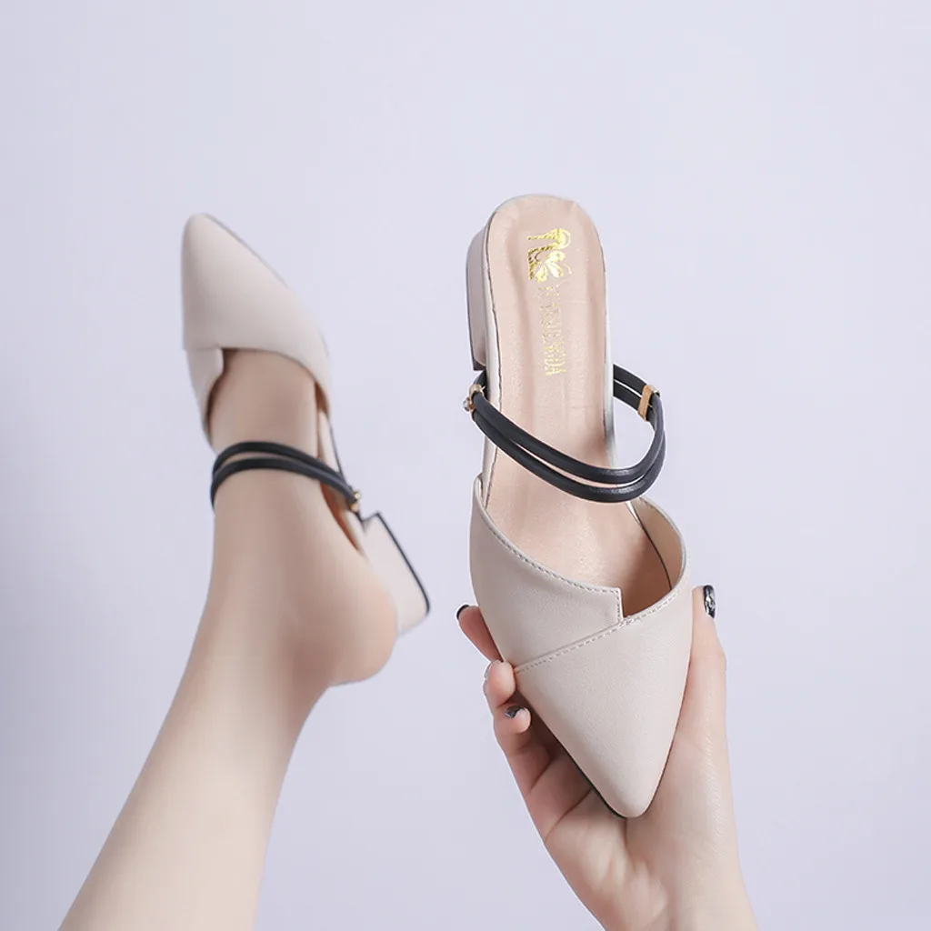 

SAGACE Women's Sandals 2019 Summer Women sandals Open Toe Square High Heel Non-Slip Casual Slippers Ladies Shoes Fashion Jly8