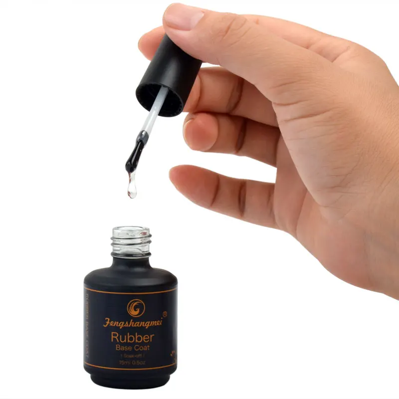 fengshangmei 15ml Long Lasting Rubber Base Coat Gel Nail Polish Matte Rubber Top Coat UV Gel Varnishes Art Design Foundation 5