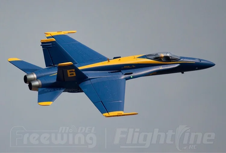 Модель реактивного самолета Freewing F18 F-18 90 мм F/A-18C Hornet Blue Angels RC EDF