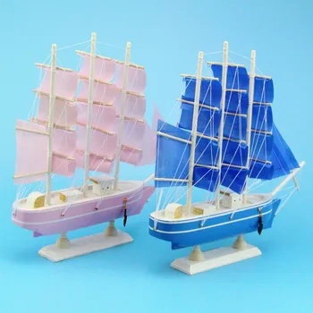 

Creative Pink or Blue Mediterranean Style Handmade Craft Sailing Model E902