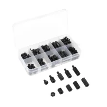 180 pces preto m3 náilon hex espaçadores masculino/fêmea parafusos porcas suporte-fora kit com caixa de plástico para a placa do computador da eletrônica