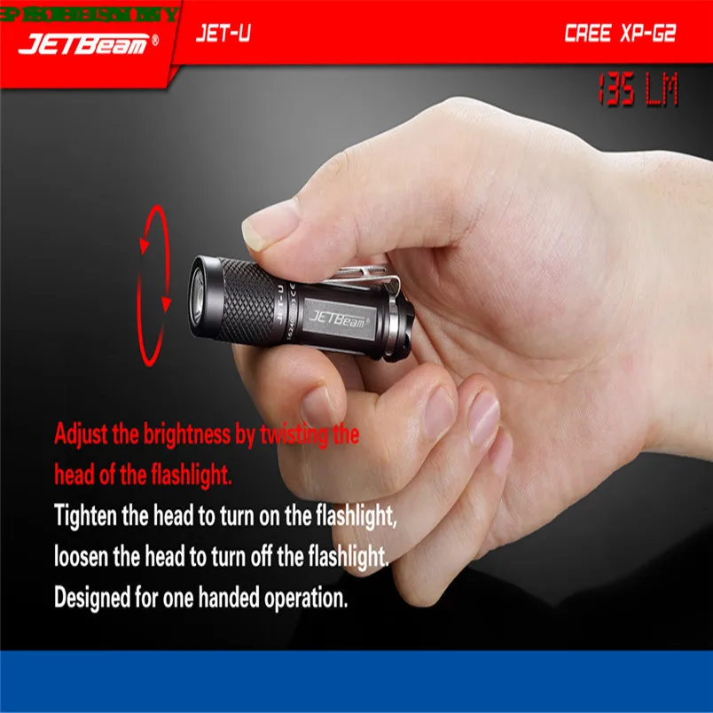 NEW!!! JETbeam JET-U XP-G2 135LM Mini Portable Waterproof LED Flashlight Free Shipping #NO25