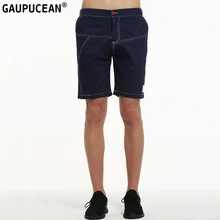 Подлинная Gaupucean хлопок мужские повседневные шорты Чино летние бежевые темно-синие на молнии модные джинсовые мужские шорты