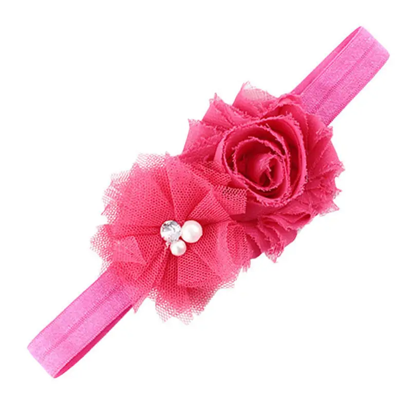 Lovely Baby Headbands Pearl Lace Up Headbands Girls Infant Hair Band Baby Hair Accessories Girls Kids Floral Headband V16% (11)
