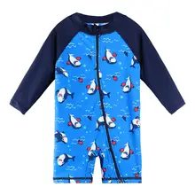 Baohulu maiô infantil upf50 + de desenhos animados, roupa de banho de manga longa para meninos e crianças pequenas, uma peça meninas meninas